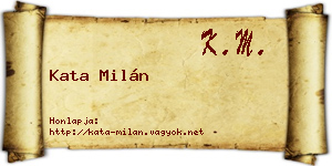 Kata Milán névjegykártya